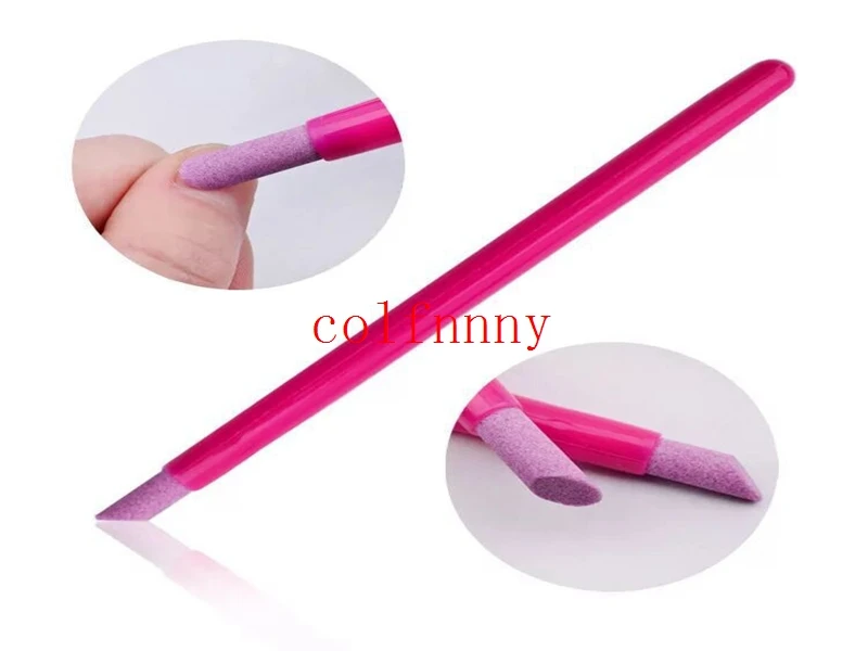 New arrive 200pcs Manicure Stick Scrub Stone Nail Files Grinding Rod Cuticle Remover Trimmer Buffer Salon Nail Manicure Tools