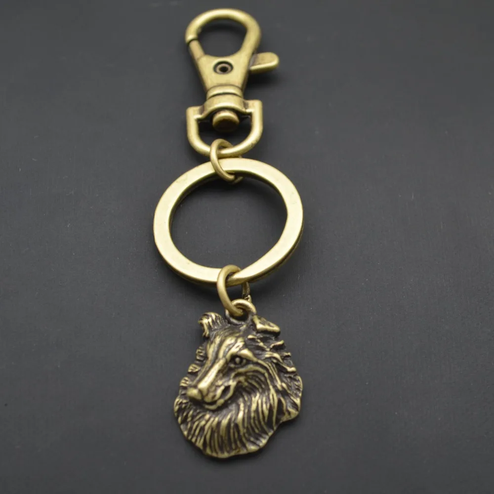 Rough Collie Dog Key Ring Chain