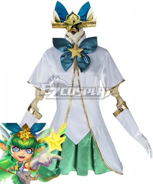 

LOL Star Guardian Lulu Green Cosplay Costume E001
