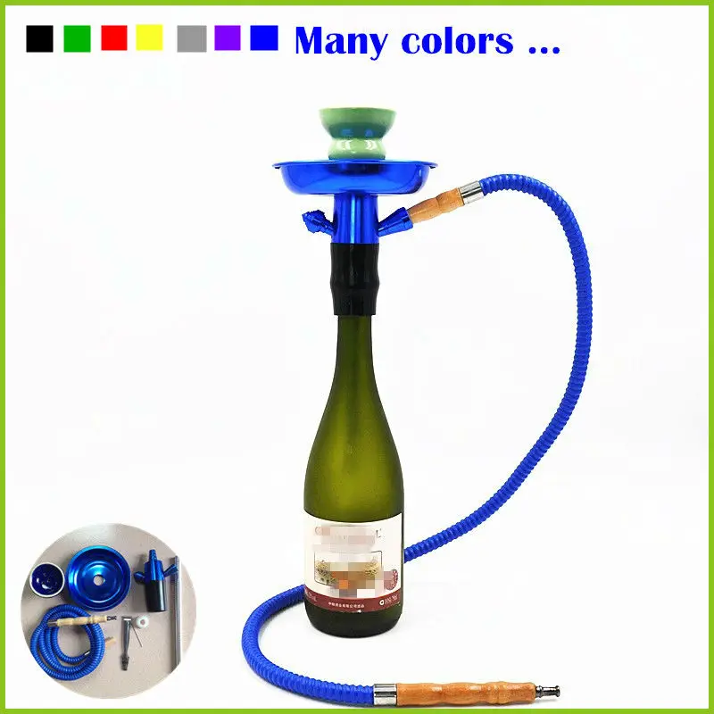 1 set Alloy Hookah set hookah Stem Shisha Smoking Pipe Suit For Most Bottles includes bowl and clip and tube