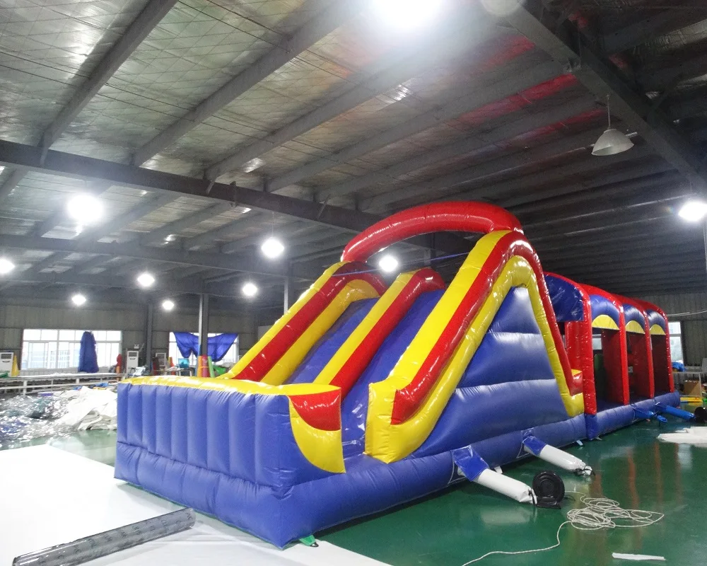 Large inflatable obstacle course slide, environmentally friendly PVC material, suitable for outdoor entertainment, fast inflatio