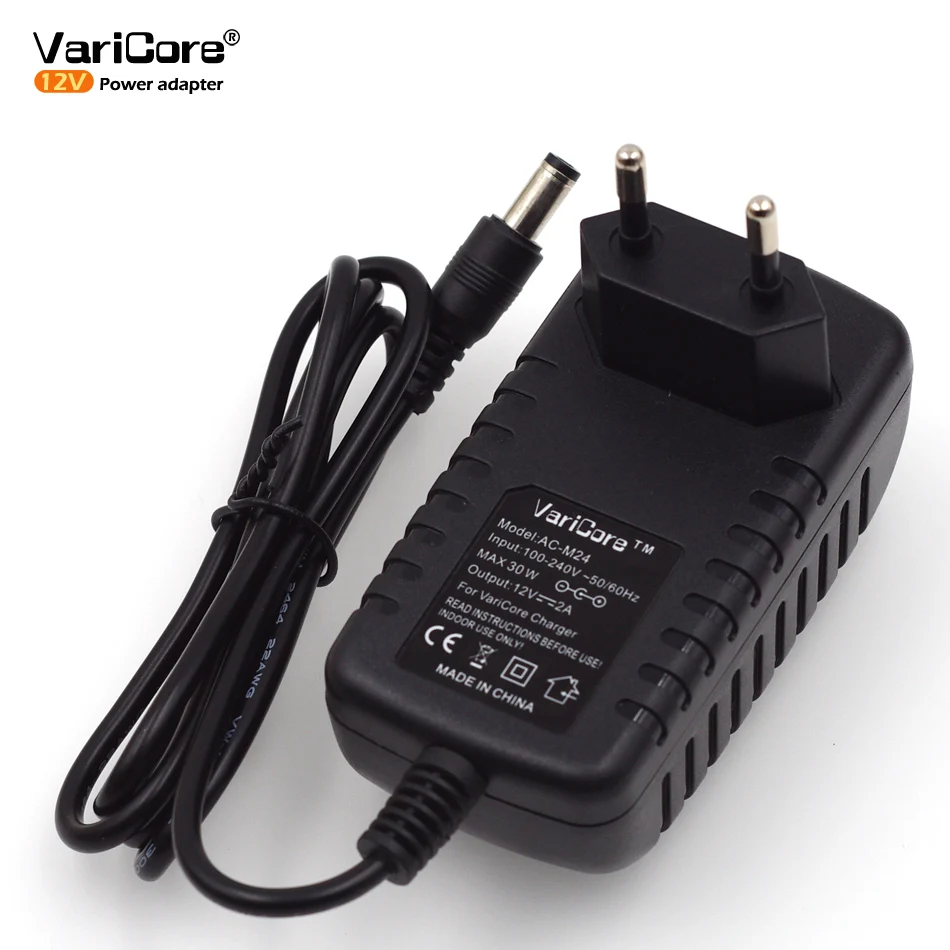 VariCore V-40 12V 2A адаптер питания 12V 18650 зарядное устройство для аккумулятора с Европейской/американской вилкой DC 5,5*2,1 мм выходной источник питания