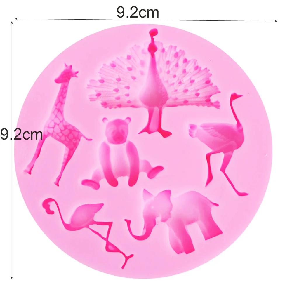 Elephant Peacock Giraffe Bear Swan Silicone Mold Chocolate Mould For Desserts Round Cake Shape Resin Clay Scented Fondant Mold