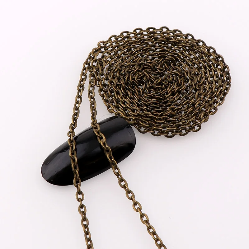 0.8~1 Meter Width 3mm Length 3D Japanese Antique Bronze Nail Metal Chain DIY Hollow Punk Style Nail Art Decoration