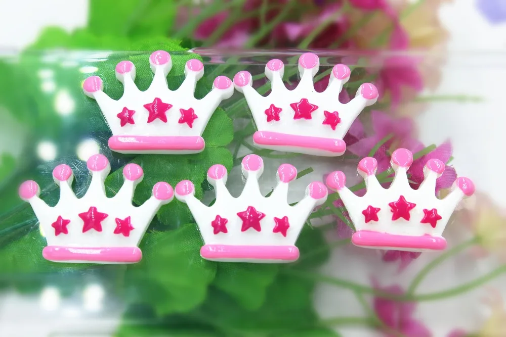 10pcs/lot  flat back resin crafts 33*23mm resin cabochons accessories kawaii resin crown with star