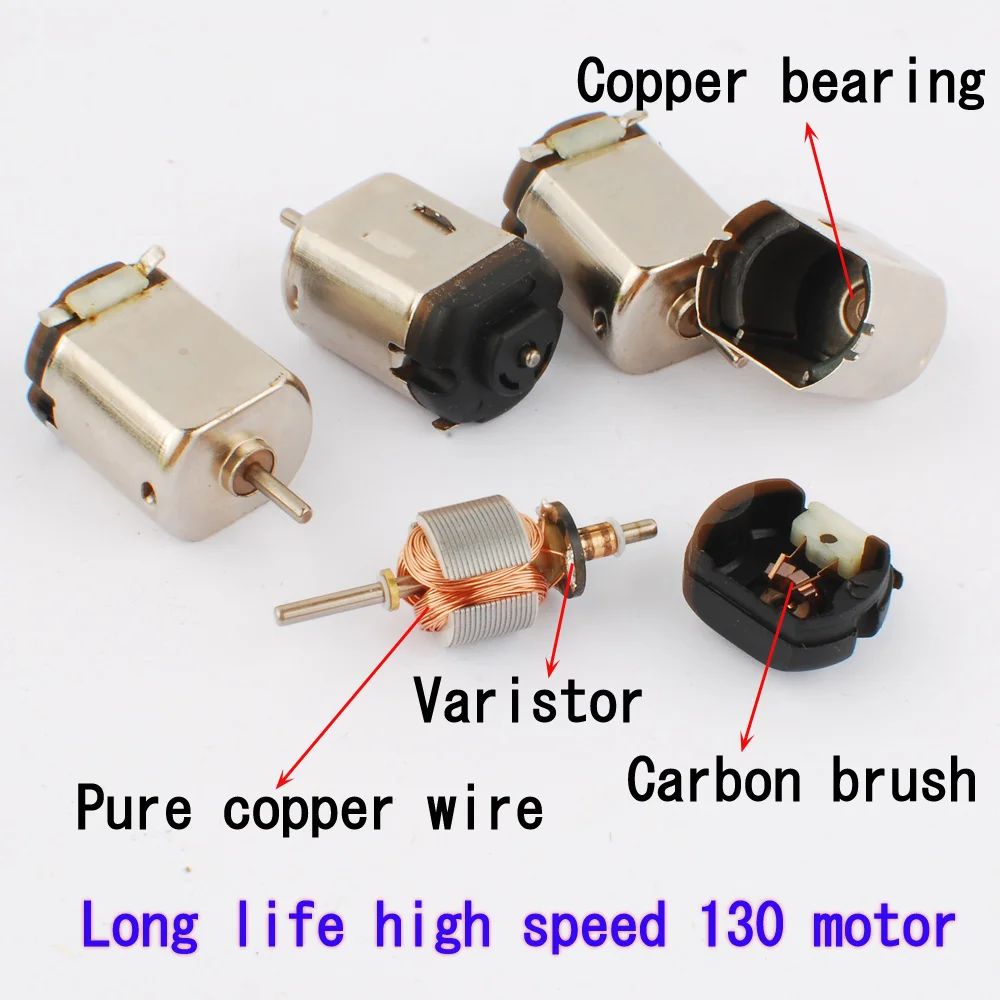 10pcs Long Axis Strong Magnetic130 motor 3V 580mA 19500RPM toy motor model motor