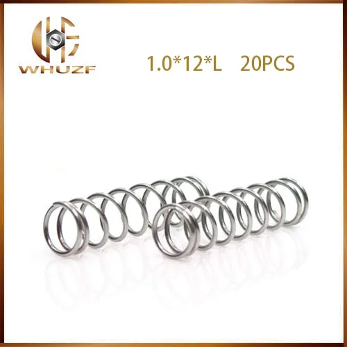 20pcs 1.0*12*L 304 stainless steel compression springs non-corrosive spring Y shape extension springs