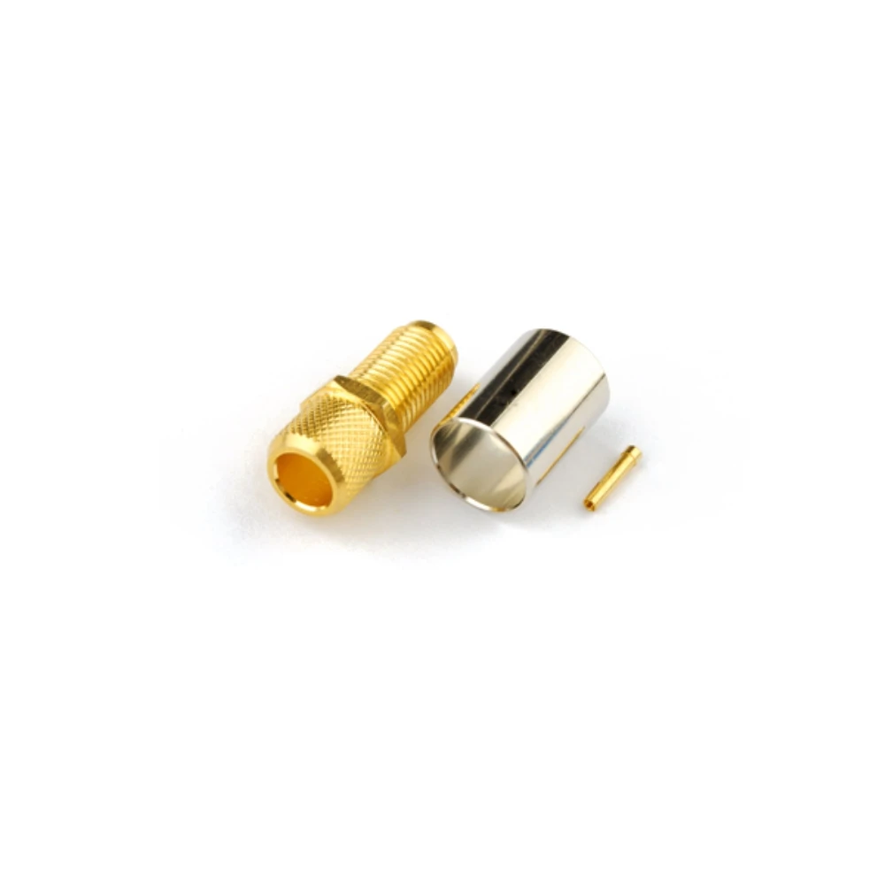 Eightwood 5PCS SMA Crimp Jack Female RF Coaxial Connector Adapter Bulkhead for LMR300 Cable Waterproof  Base Station Antenna