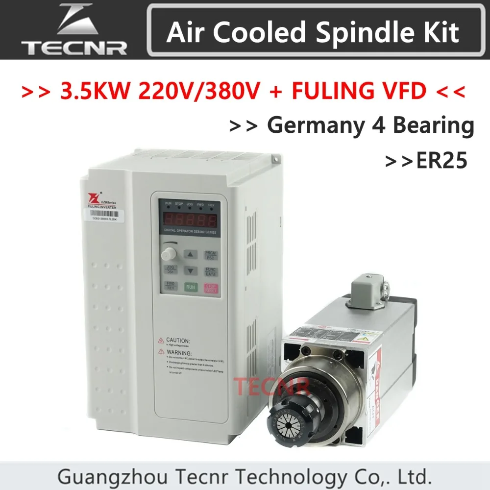 

3.5KW ER25 Air Cooled Spindle Motor Kit With 3.7KW FULING VFD BEST Frequency Inverter