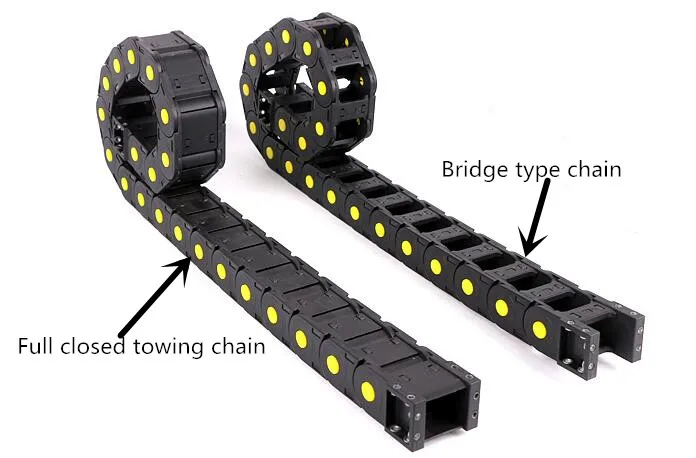 1M Full closed towing chain Transmission Chains 25x25,38, 50, 57,77mm suqare joint Plastic Towline Cable Drag Chain  3D printer