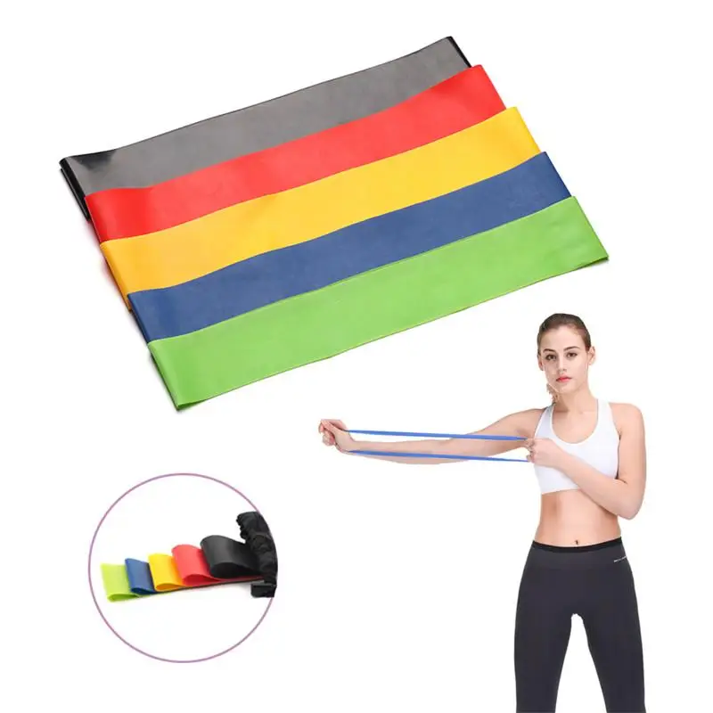 Bandas de resistencia para deportes de gimnasio, bandas elásticas de látex para entrenamiento de fuerza y Yoga, color negro, 2019