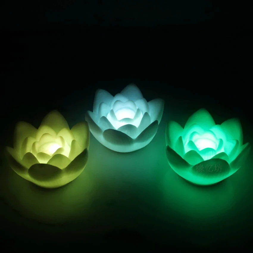 7 cor em mudança forma de flor led luz noite iluminação luzes emergência lento piscando lâmpada para casamento barra festa decoração