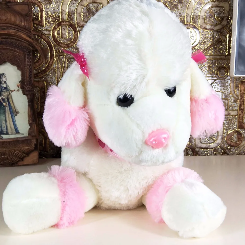 

Cute White Big Dog Birthday Gift Children Plush Stuffed Toy