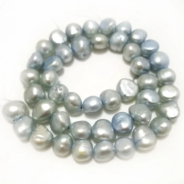 16 inches 8-9mm Light Blue Natural Barqoue Nugget Pearls Loose Strand