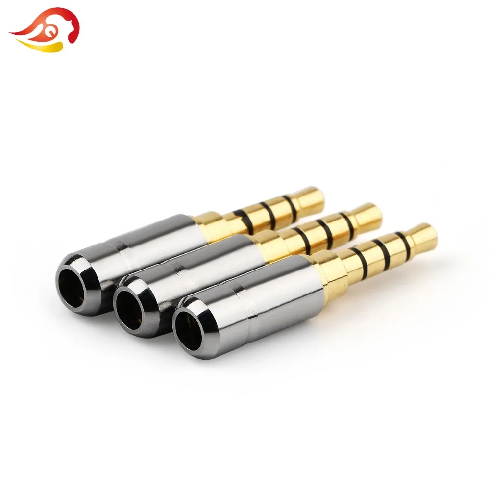 QYFANG 3.5mm 1/8\'\' Stereo 2/3/4 Poles Audio Jack Earphone Plug HiFi Stereo Headphone Gold Plated Copper Solder Wire Connector