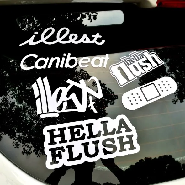 

YOURART Car Styling Illest Canibeat Hellaflush JDM Sticker Car-styling Tail Rear Windshield Vinyl Sticker Decal for Honda Toyota