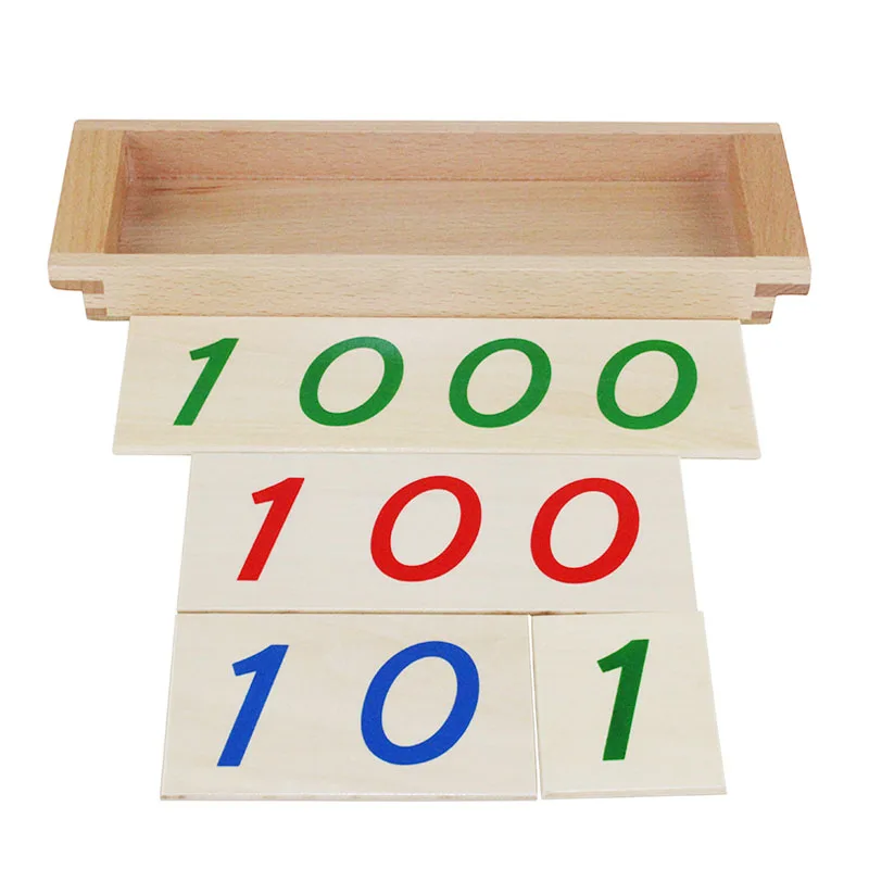 Montessori Kinder Spielzeug Mathematik Entwicklung Holz Spielzeug Einführung Zu Dezimalstelle Symbole Anzahl Karten Von 1-1000