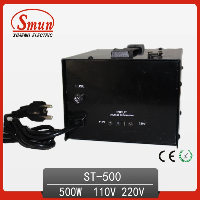 ST-500 500W Home-use Intelligent Efficient Step Up Down Transformer 100V-220V Household Electrical Appliance Voltage Converter