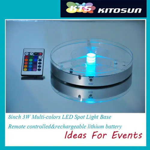 60pcs/Lot  Remote Controlled Multicolors RGB LED Under Table led Teal Light For Wedding Party Event Table LIghting