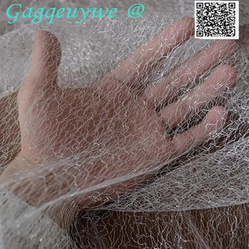 Gagqeuywe wide 1.5m Golden silver silk network fabric spider web hollow lace chaos net color handmade diy performance clothing