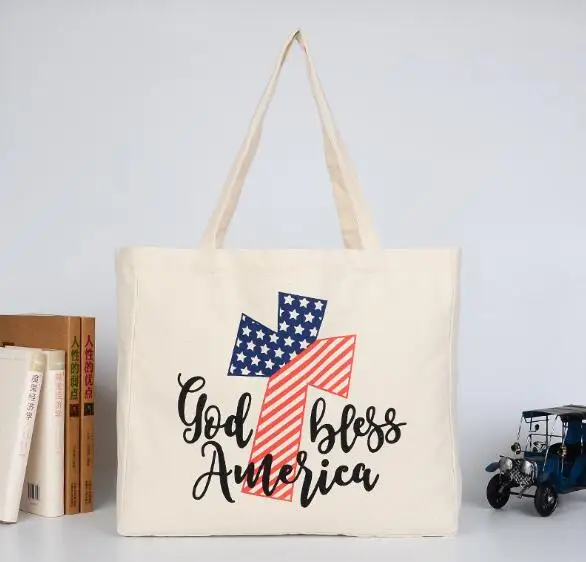 Canvas Shopping Bag Foldable Reusable Grocery Bag Custom Logo 200 pcs/lot