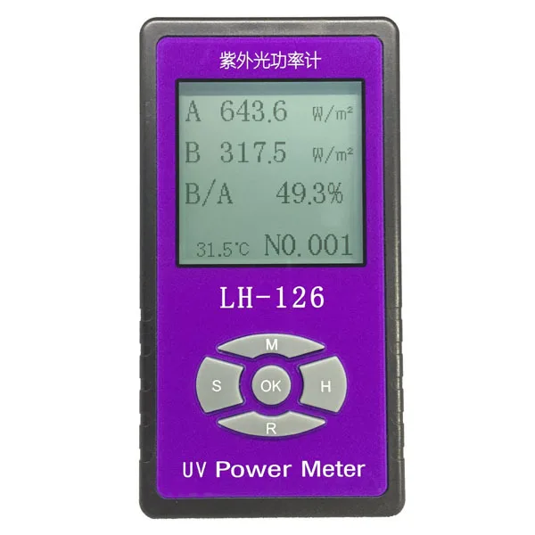 UV power Meter detector Handheld Glass Fabric glasses UV blocking rate Solar Films UV Light radiation strength tester