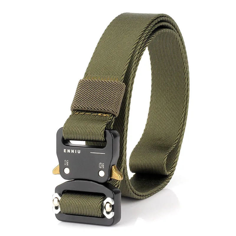 Aluminum Alloy Buckle Tactical Waist Belt Adjustable Heavy Duty Training Nylon Waist Belt New Men Belt Sturdy Waistband2.5