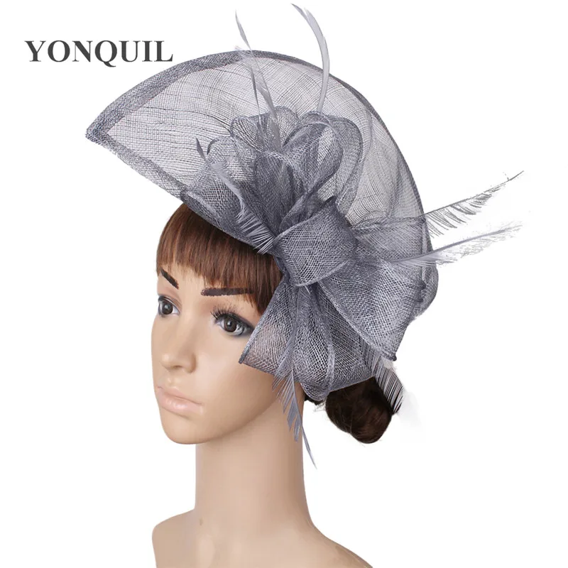 Betoverende Sinamay Bruiloft Hoeden Fascinators Bruid Hoofddeksels Fotografische Studio Hoed T-Platform Hoofddeksel Craft Bridal Chapeau Cap