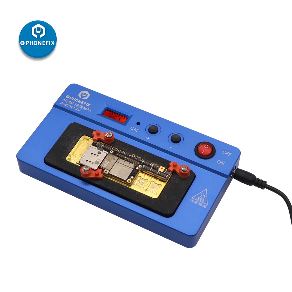 Phonefix 120x-max 120c-estação de aquecimento, placa mãe para iphone 6, 7, 8, x, xs max, cpu, estação de reparo, dessoldagem