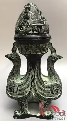 

Antique Bronzes Double Phoenix Aromatherapy Furnaces Home Furnishings