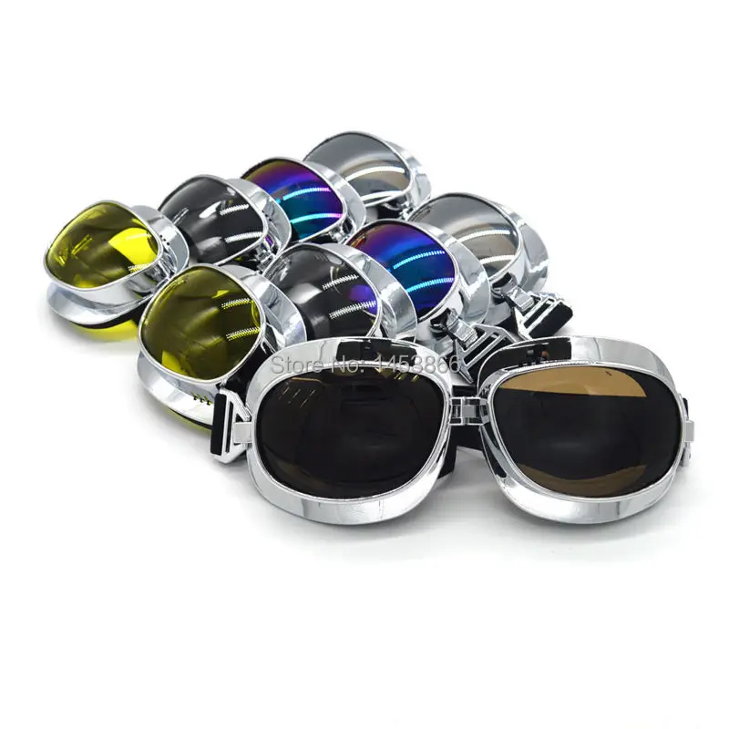 Evomosa 10 Colors Retro Vintage Motorcycle Cruiser Scooter Biker Goggles For Harley Bobber Chopper Helmet