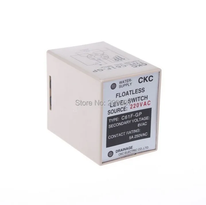 1set base + AC 220V Liquid Control Relay Floatless Level Switch Sensor 8 Pin SPDT C61F-GP