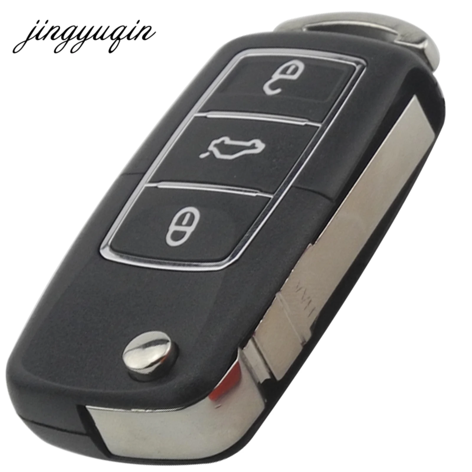 jingyuqin Flip Folding 3 Buttons Remote Car Key Shell For Volkswagen VW Jetta Golf Passat Beetle Polo Bora Fob Case