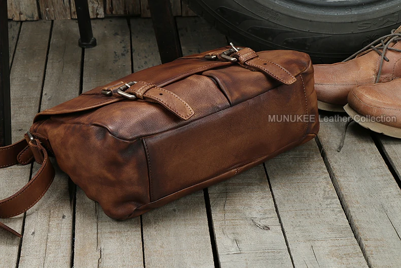 New Fashion Genuine Leather Shoulder Bag men Leather Messenger Bag Men Crossbody Bag Male Casual Sling Bag Leisure Vintage Brown