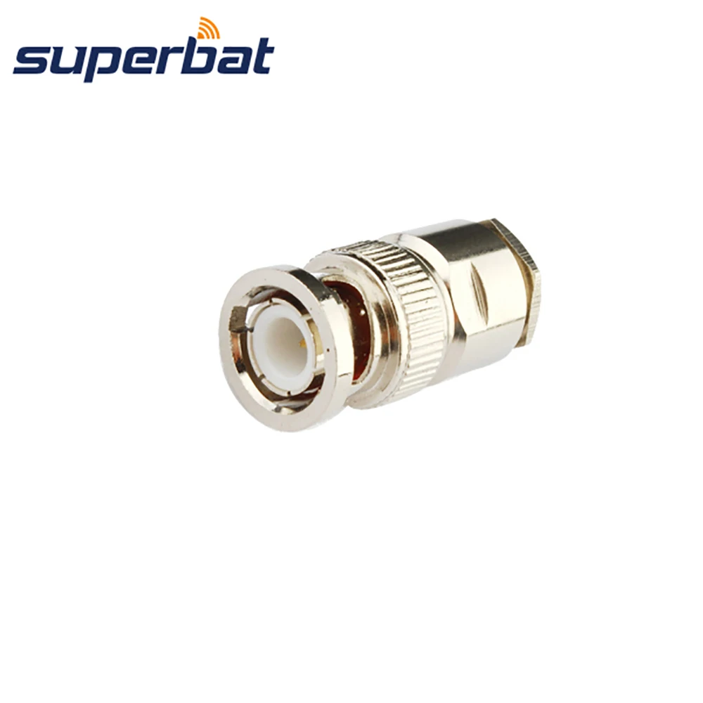 Superbat 50ohm BNC Clamp Male Straight RF Coaxial Connector for LMR KSR300 50-5 Cable Telecommunications Network Equipment