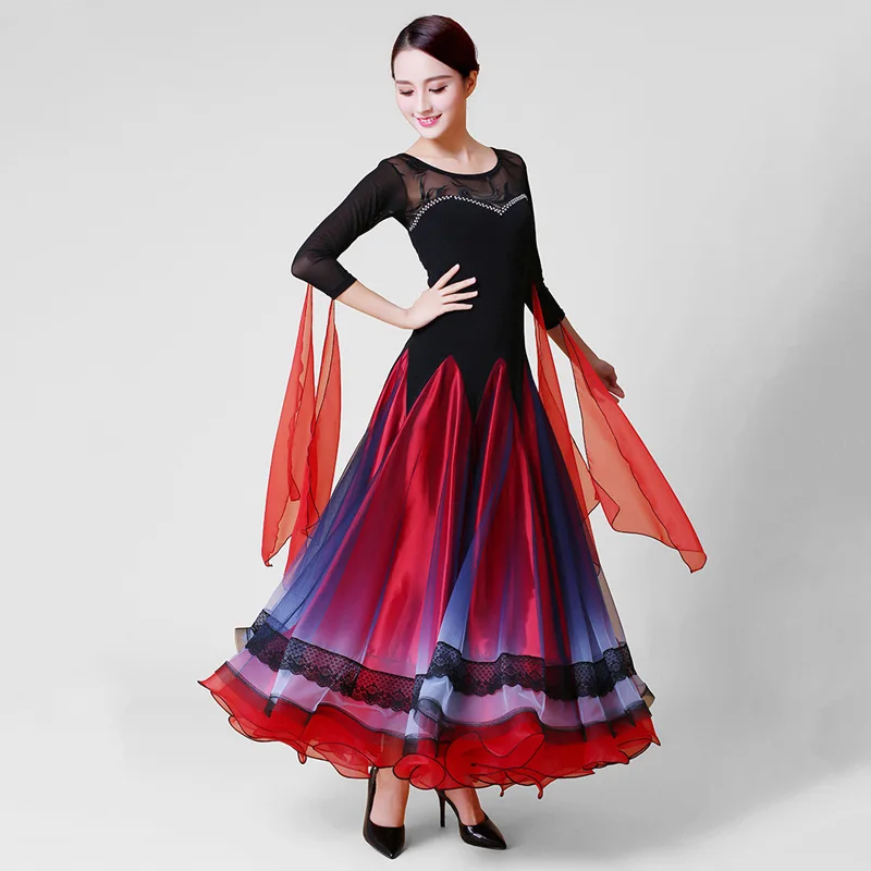 Robe de danse de concours de salle de bal pour femmes, tenue de danse de haute qualité, couleur Tango, valse Flamenco, nouvelle collection