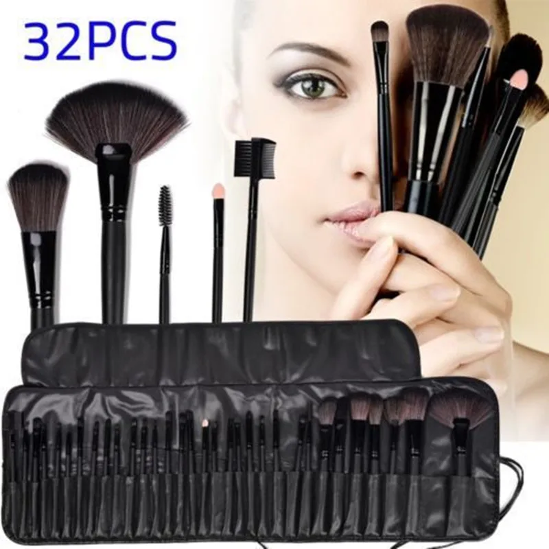 Woman's Professional 32 Pcs Make Up Tools Pincel Maquiagem Superior Soft Cosmetic Beauty Makeup Brushes Set Kit + Pouch Bag Case