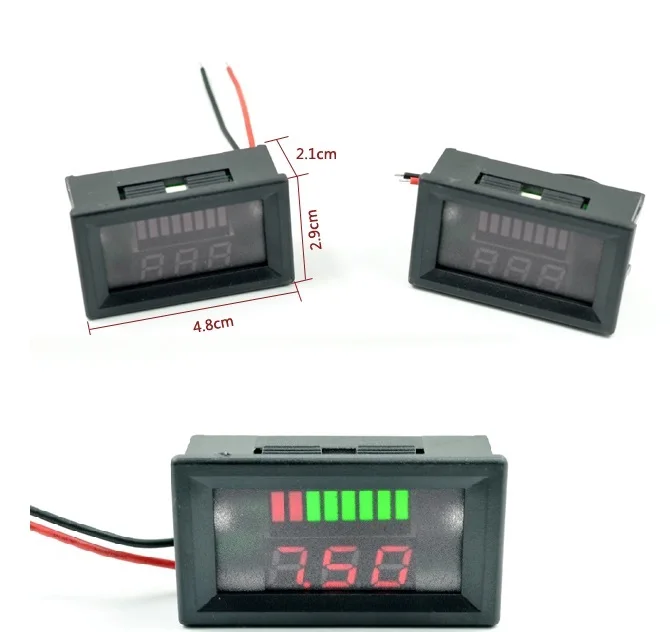 1PCS 6V แบตเตอรี่ตะกั่วกรดตัวบ่งชี้ระดับโวลต์มิเตอร์ Stable สีแดง