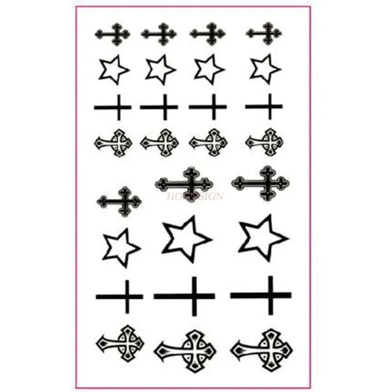 4pcs New Tattoo Stickers Cross Finger Waterproof Men And Women Models Long-lasting Realistic Tattoo Stickers Sale