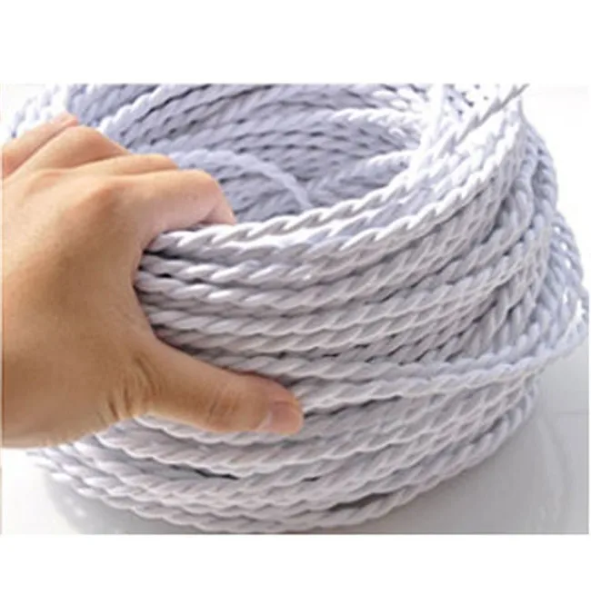 2m/lot  Color Twisted Wire Twisted Cable Retro Braided Electrical Wire Fabric Wire DIY wire vintage lamp cord cable electrico