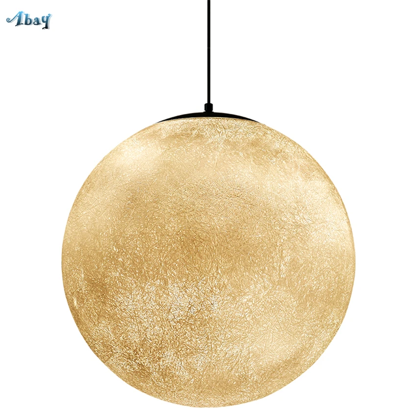 Nordic Bedroom Bedside Moon Pendant Lights Study Art Restaurant Living Room Planet Moon Luna Hanging Lamps Decorative Fixtures