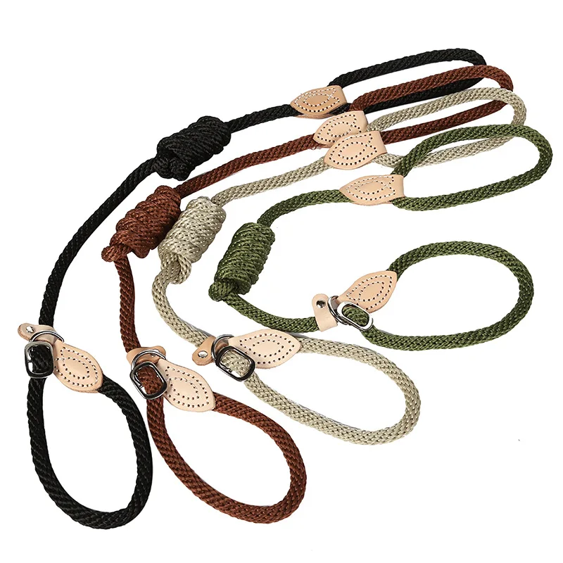 

Hemp rope Dog Leash P Chain Slip Collar pet Walking Leads Dog Outdoor sport Leash puppy pet Traction For small Medium Large Dogs