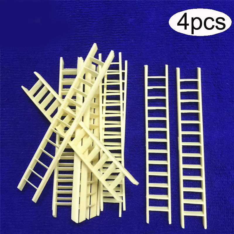 4pcs Resin Assembly Model Parts Miniature Stairs Marine Micro Staircase Ladder Stairway for RC Simulation Boat Vessels Ship DIY