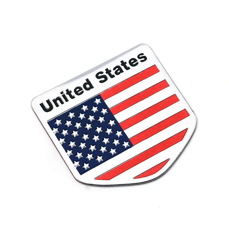 Aluminum USA United States National Flag Map Car Auto Body Stickers Automobiles Motorcycles Decorating Accessories for Phone Car