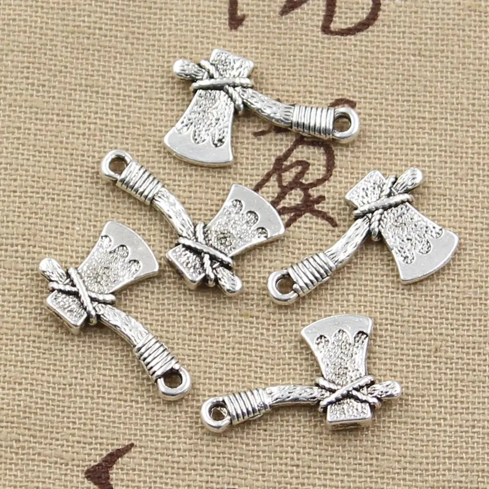 15pcs Charms Ax Tomahawk 22x14mm Antique Making Pendant fit,Vintage Tibetan Bronze Silver color,DIY Handmade Jewelry