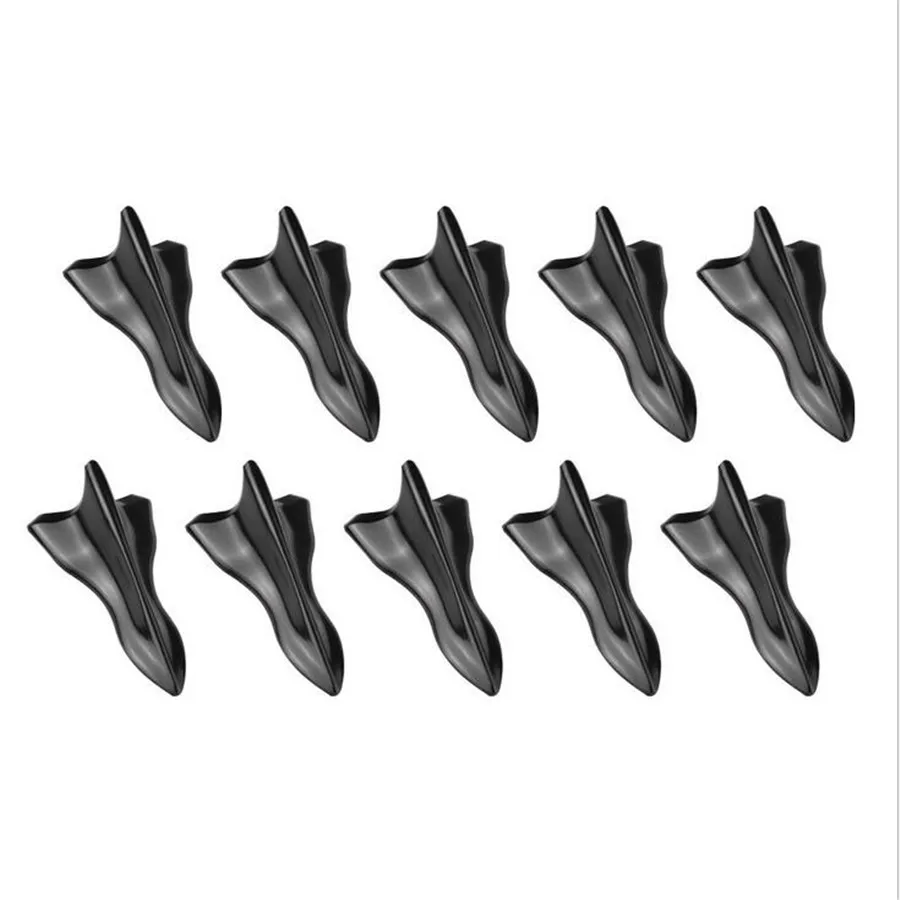 

10 Pcs Black Vortex Generator 3D Shark Fin Jet Rear Roof Wing Spoiler Diffuser Jet Style Increases Down Force Universal