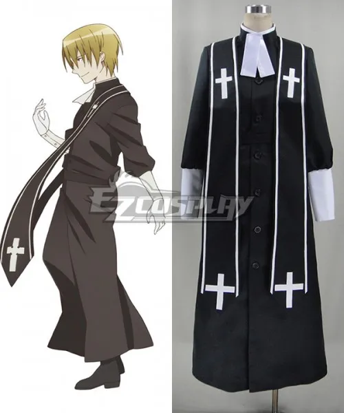 

AntiMagic Academy The 35th Test Platoon Black Priest Haunted Cosplay Costume E001