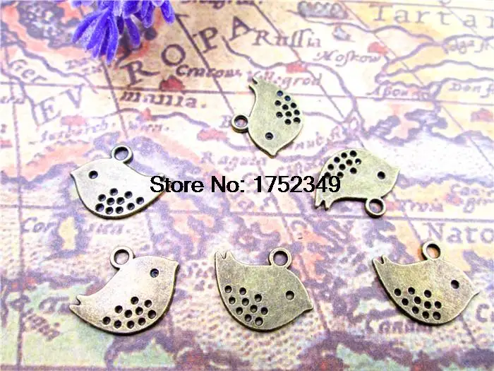 

30pcs-- Vintage Style Bird charms,Gold Sparrow Dove,bird charms/pendants 13x16mm