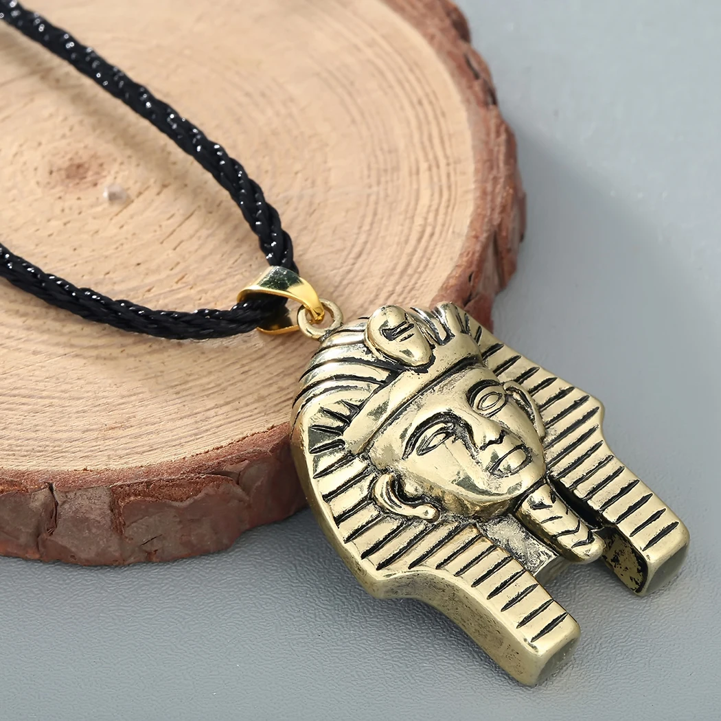 Kinitial Egyptian Queen Necklaces Vintage Jewelry Amulet Falcon Kolovrat Cross Pendant Necklace for Men Fashion Bijoux colar