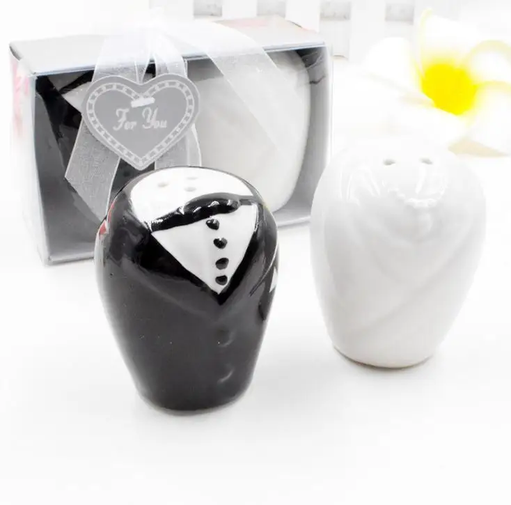 200 Sets=400Pcs Bride and Groom Salt and Pepper Shaker Set Wedding Favor Party Event free shipping SN786